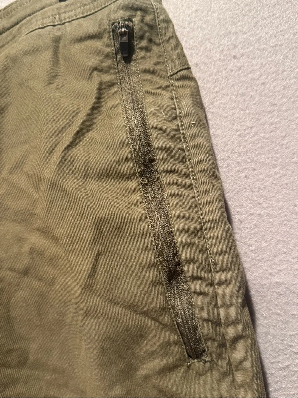 Roark Olive Green Utility Drawstring Shorts with Orange Accent